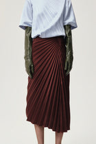 Asymmetrical Pleated Skirt Maroon