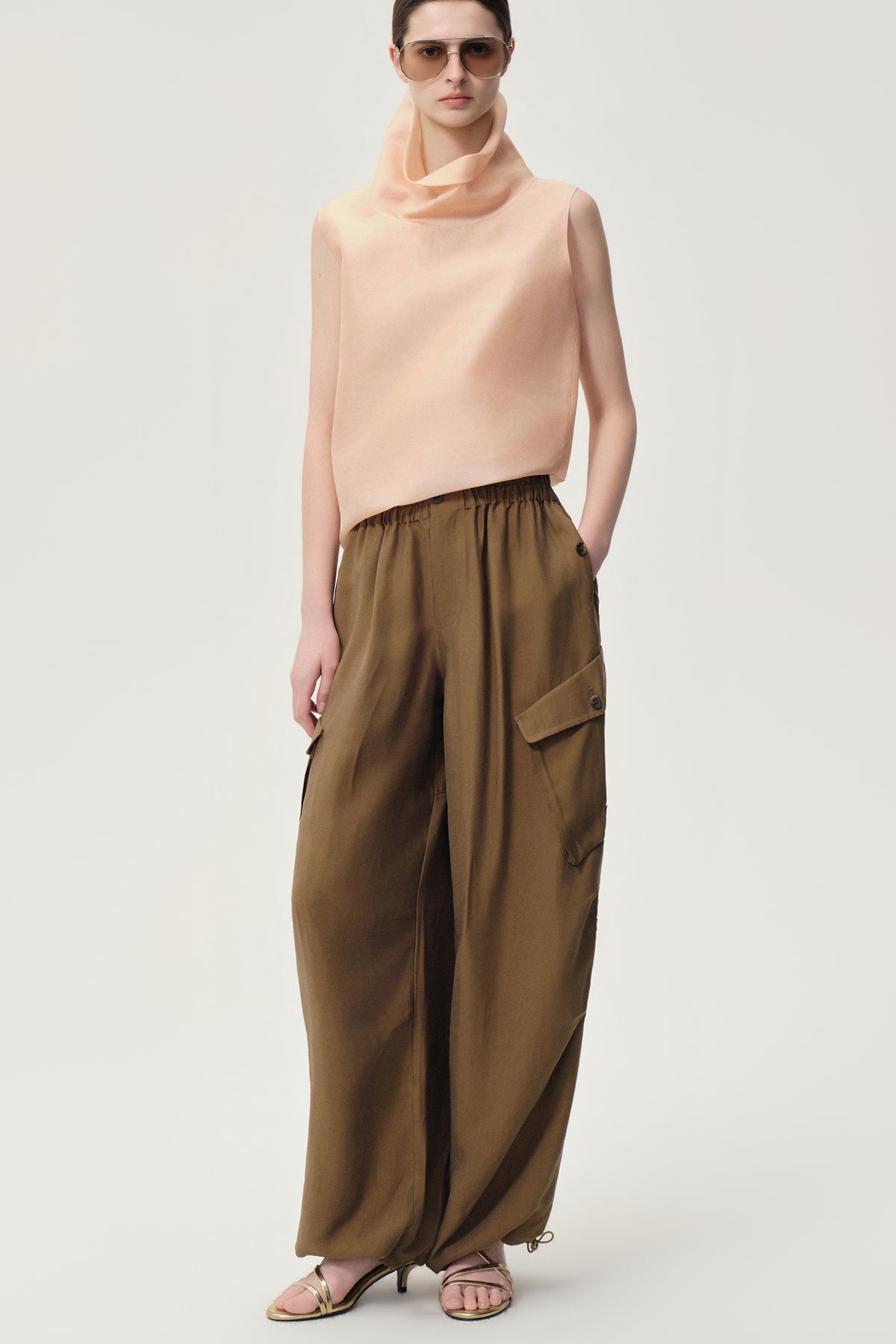 Drift Baggy Cargo Trousers Hazel