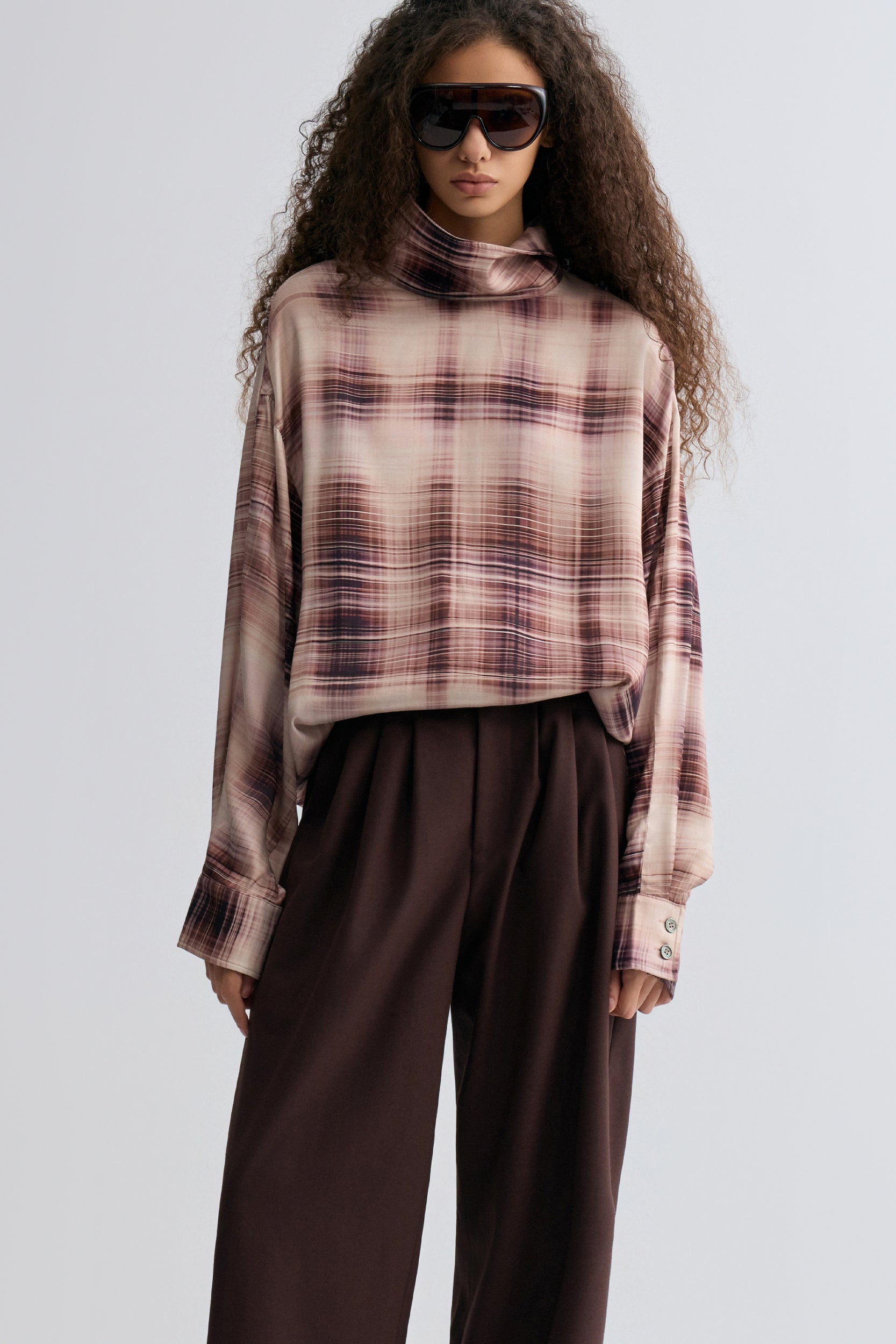 Plaid Printed Blouse | Front Row Shop