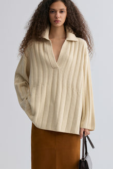 Boyfriend Collar Sweater in wool and yak-blend