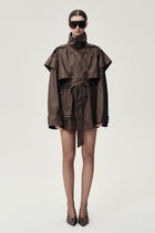 Lisa  Cape Trench Dark Cherry