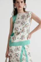 Scarf-print Twisted Top