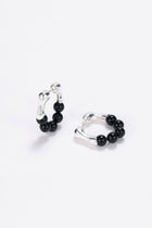 Magma silver onyx hoop earrings