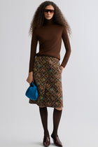 Retrobloom Jacquard Skirt Chocolate
