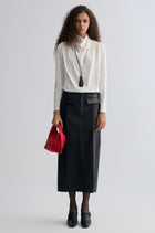 Cowl Jersey Top White