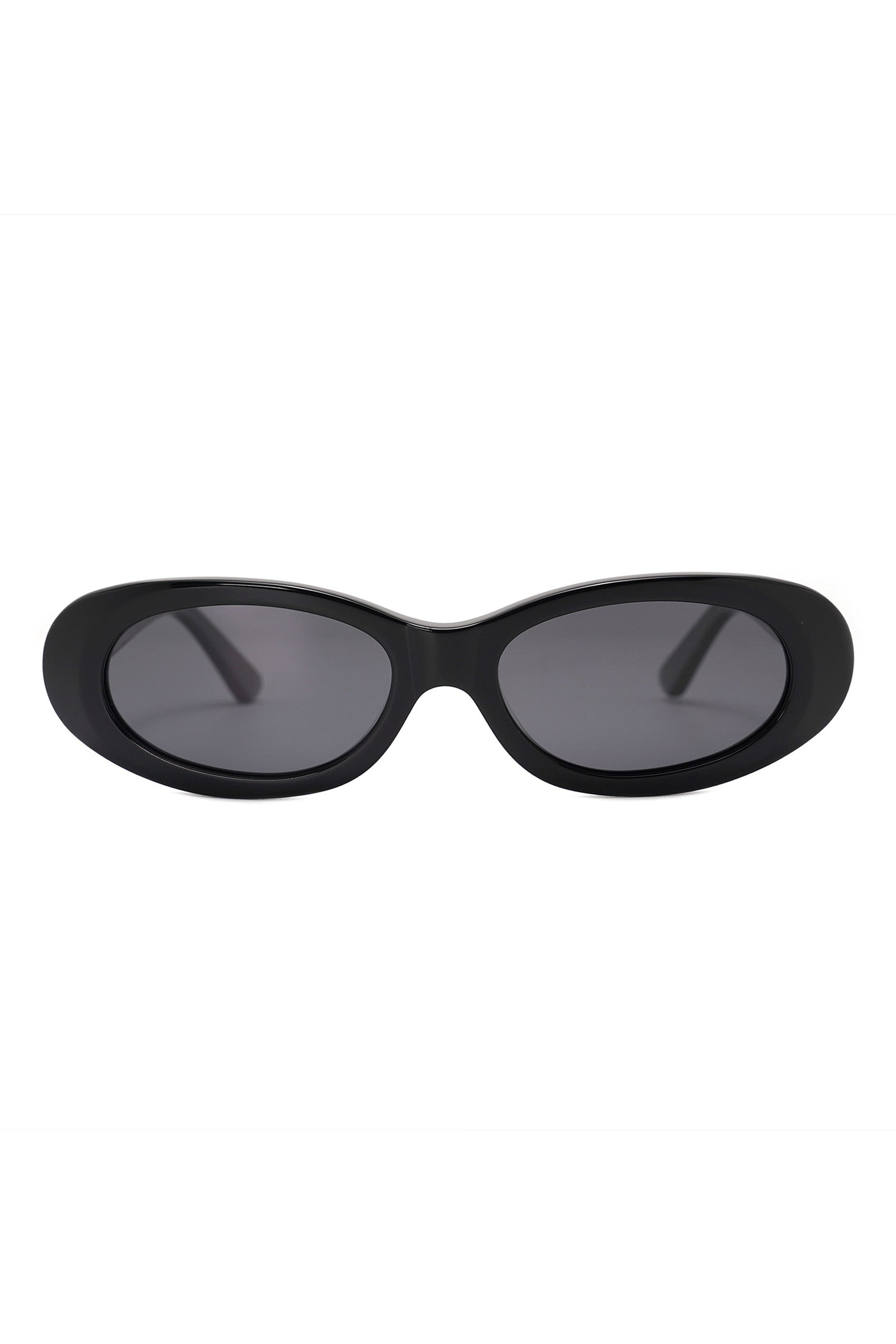 Audrey Oval-frame Sunglasses-Black
