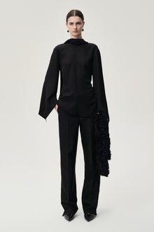 Reversible Scarf Blouse Black