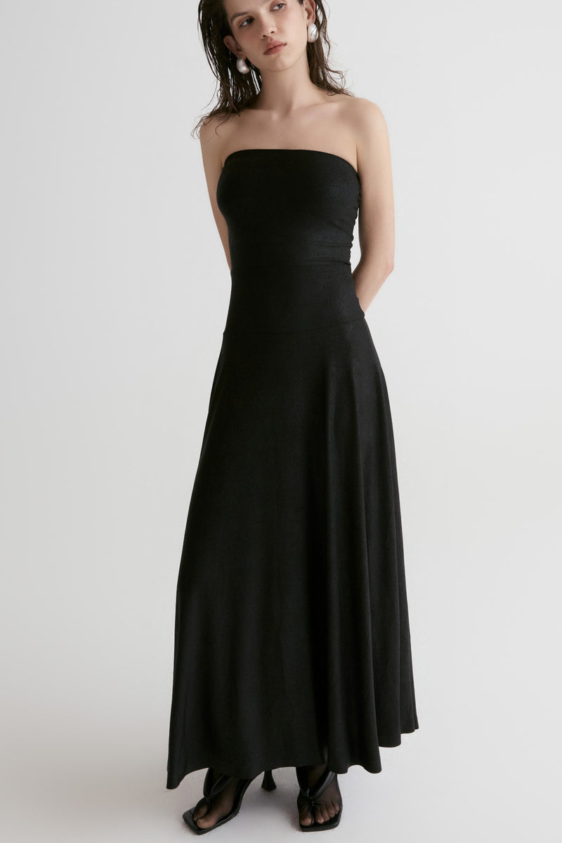 Strapless Jersey Maxi Dress