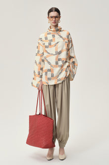 Printed Reversed Collar Shirt Ivory