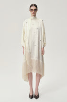 Stud-embellished Scarf Dress Ivory