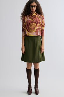 Marlene Belted Gabardine Skirt