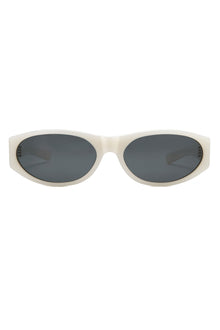Winona Oval Sunglasses-White