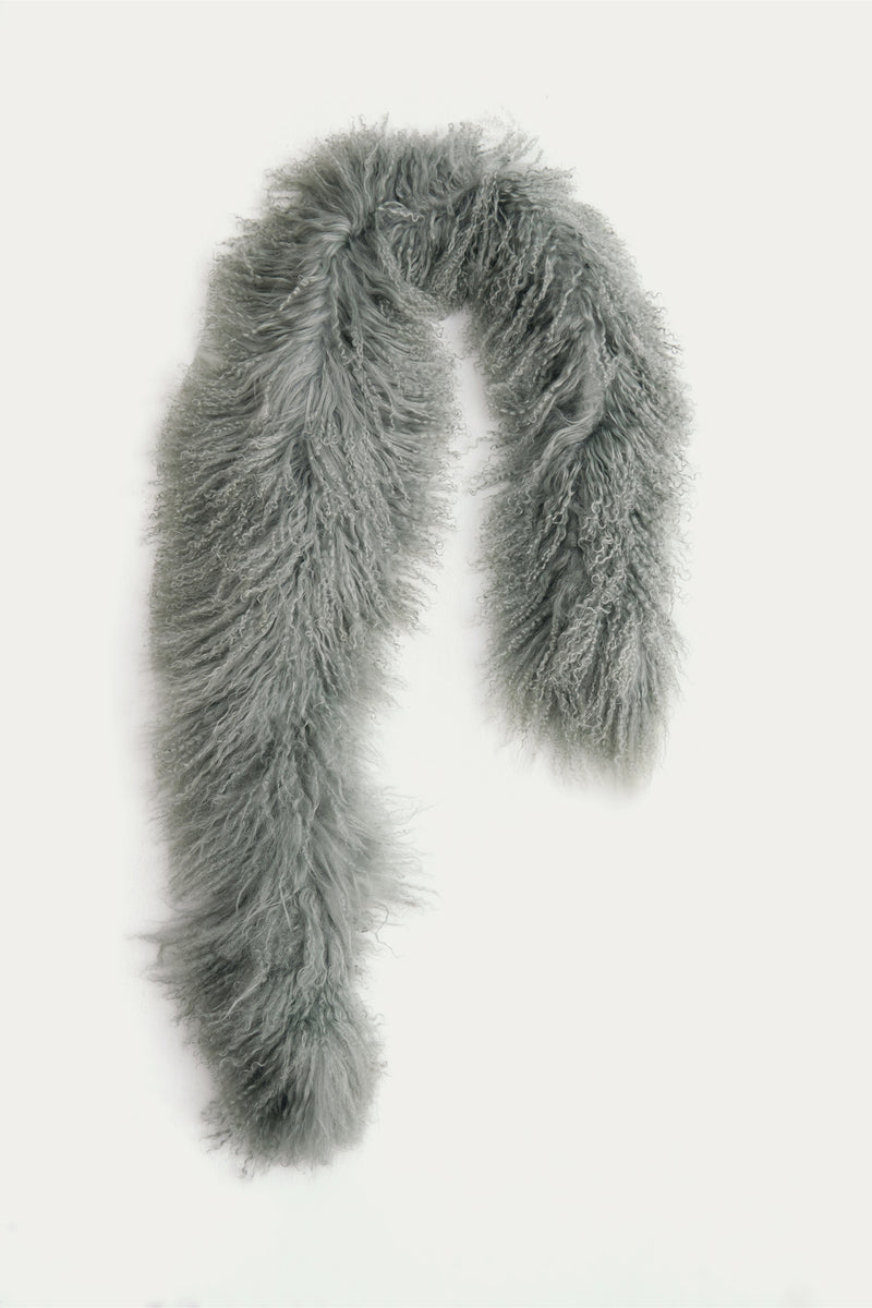Whisper Long-haired Lamb Scarf Dawn Blue
