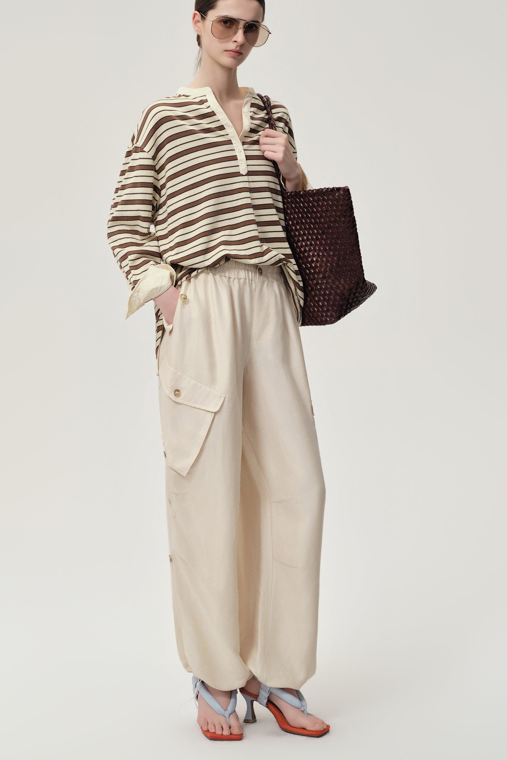 Drift Baggy Cargo Trousers Porcelain