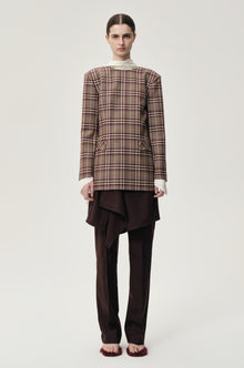 Reversible Check Blazer Espresso