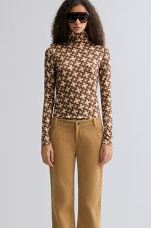 Geometric Long Sleeve Turtleneck Top