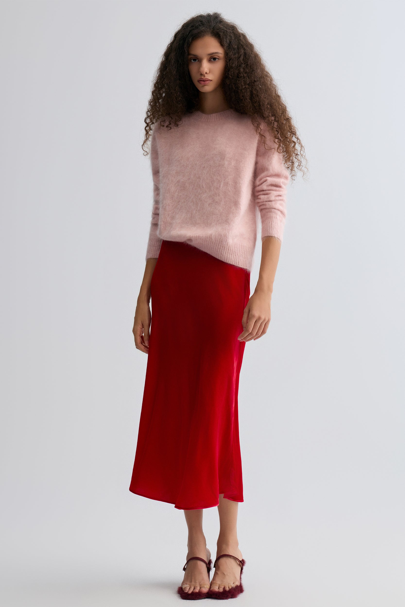 Plush Boxy  Brushed Cashmere Sweater Rosa