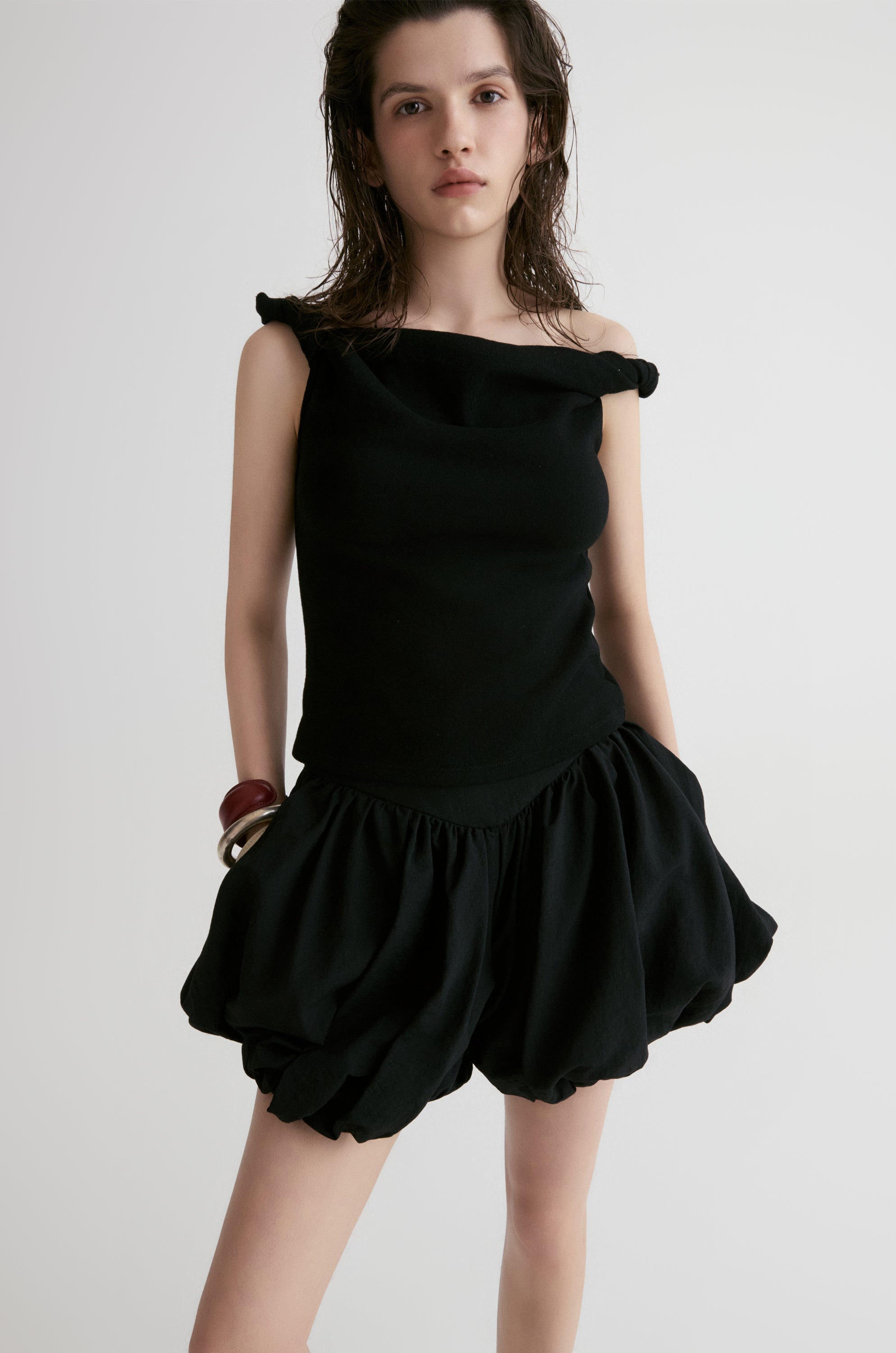 Amalfi Bubble Short-Black