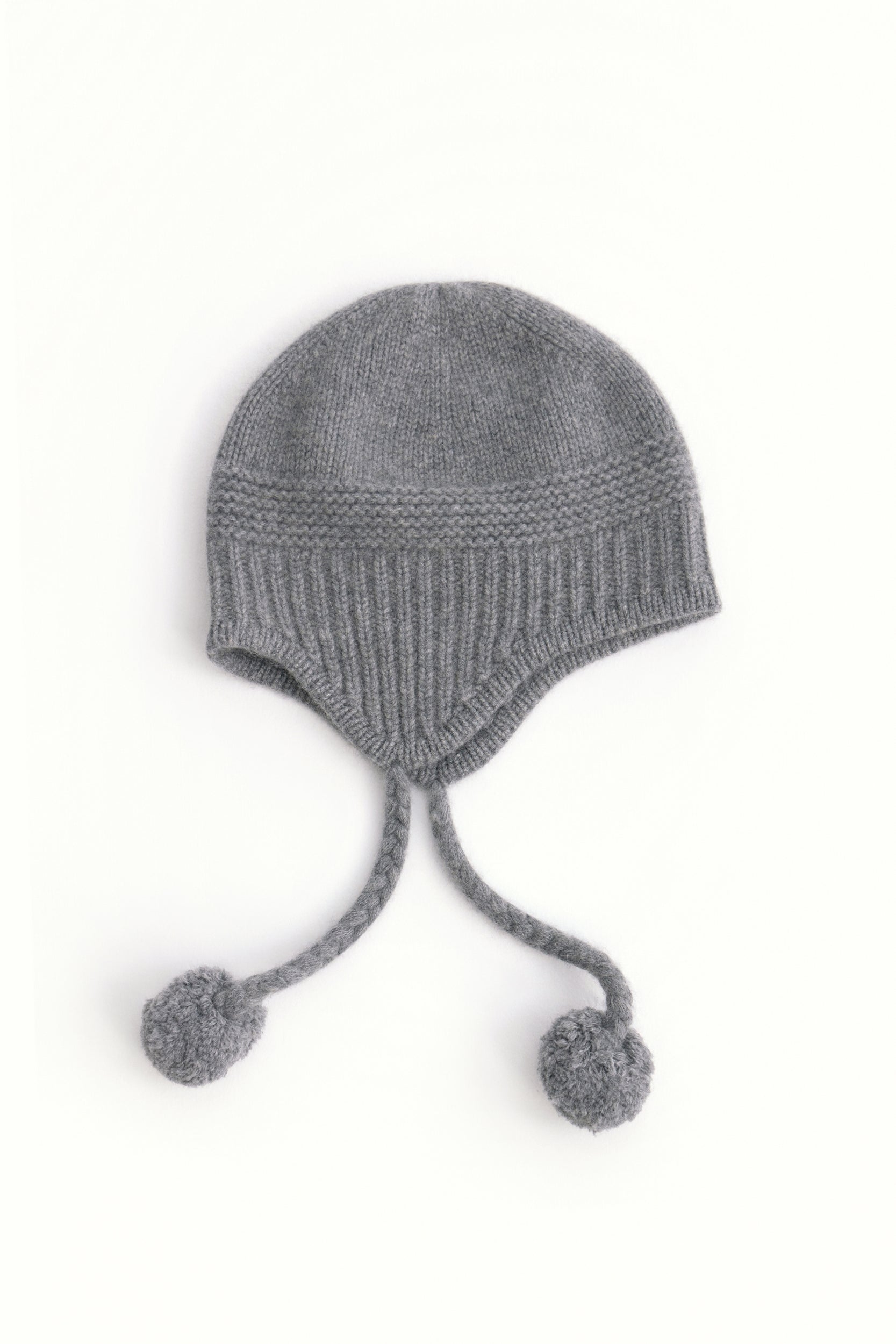Cashmere Earflap Beanie Grey Melange