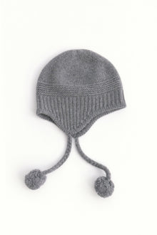 Cashmere Earflap Beanie Grey Melange