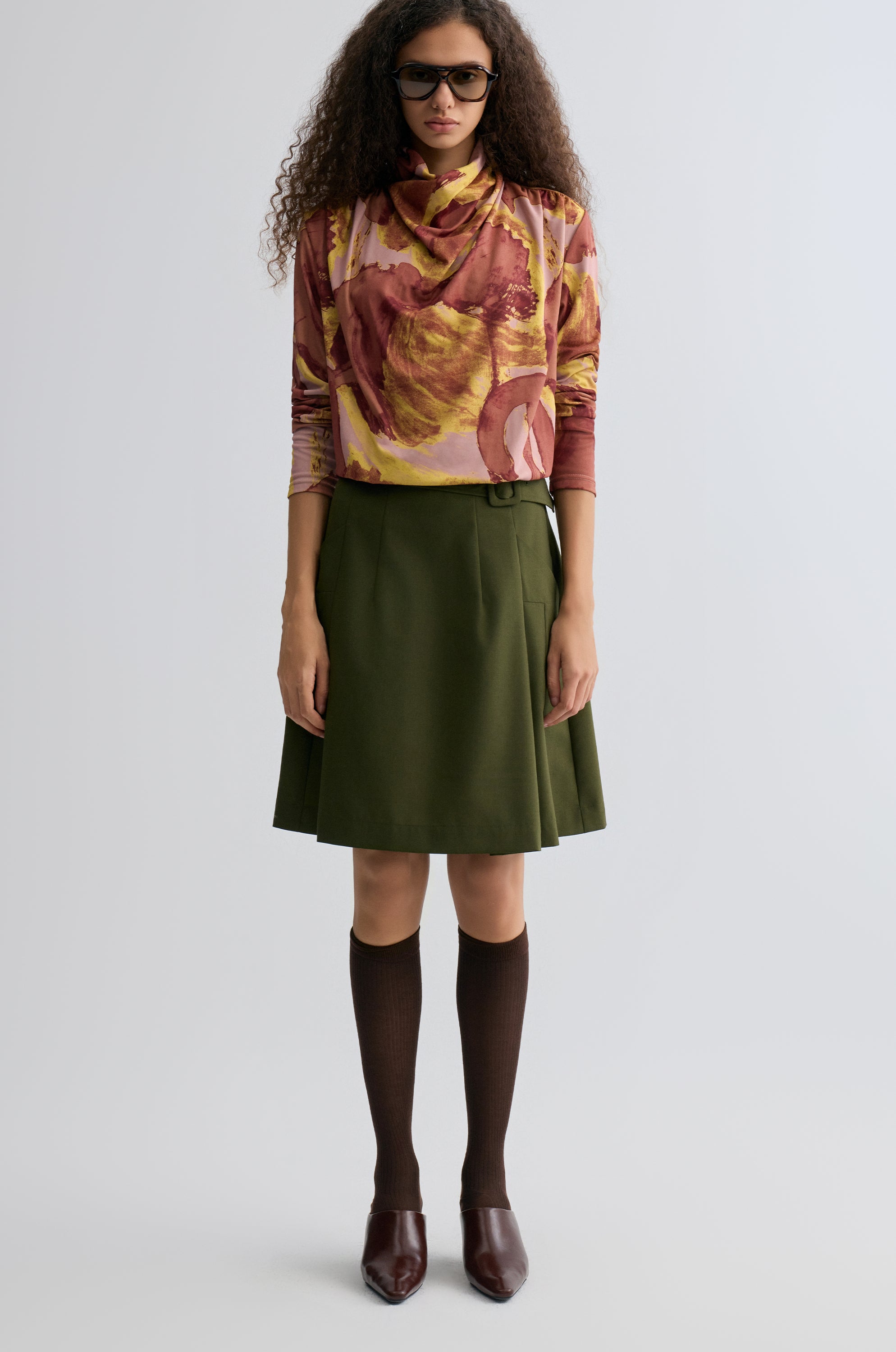 Verve Cowl Jersey Top Blush