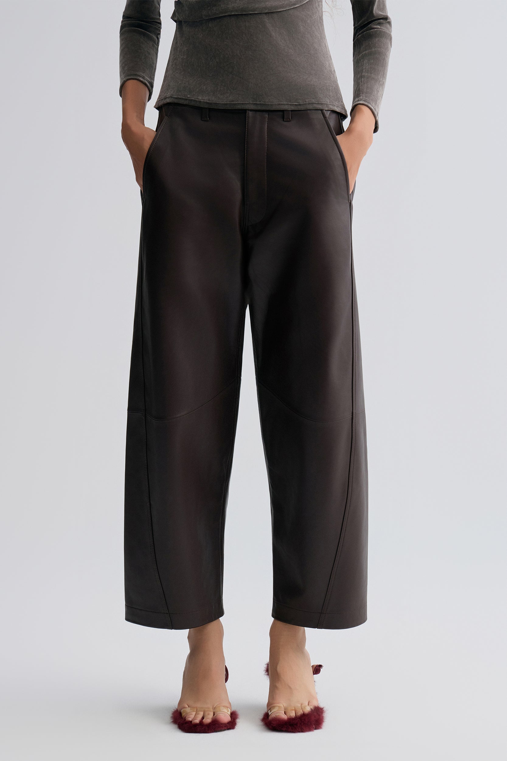 Leather Balloon Pants Chocolate