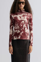 Shadow Long Sleeve Turtleneck Top Cranberry