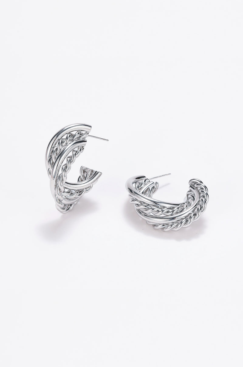 Layered band hoop Earrings