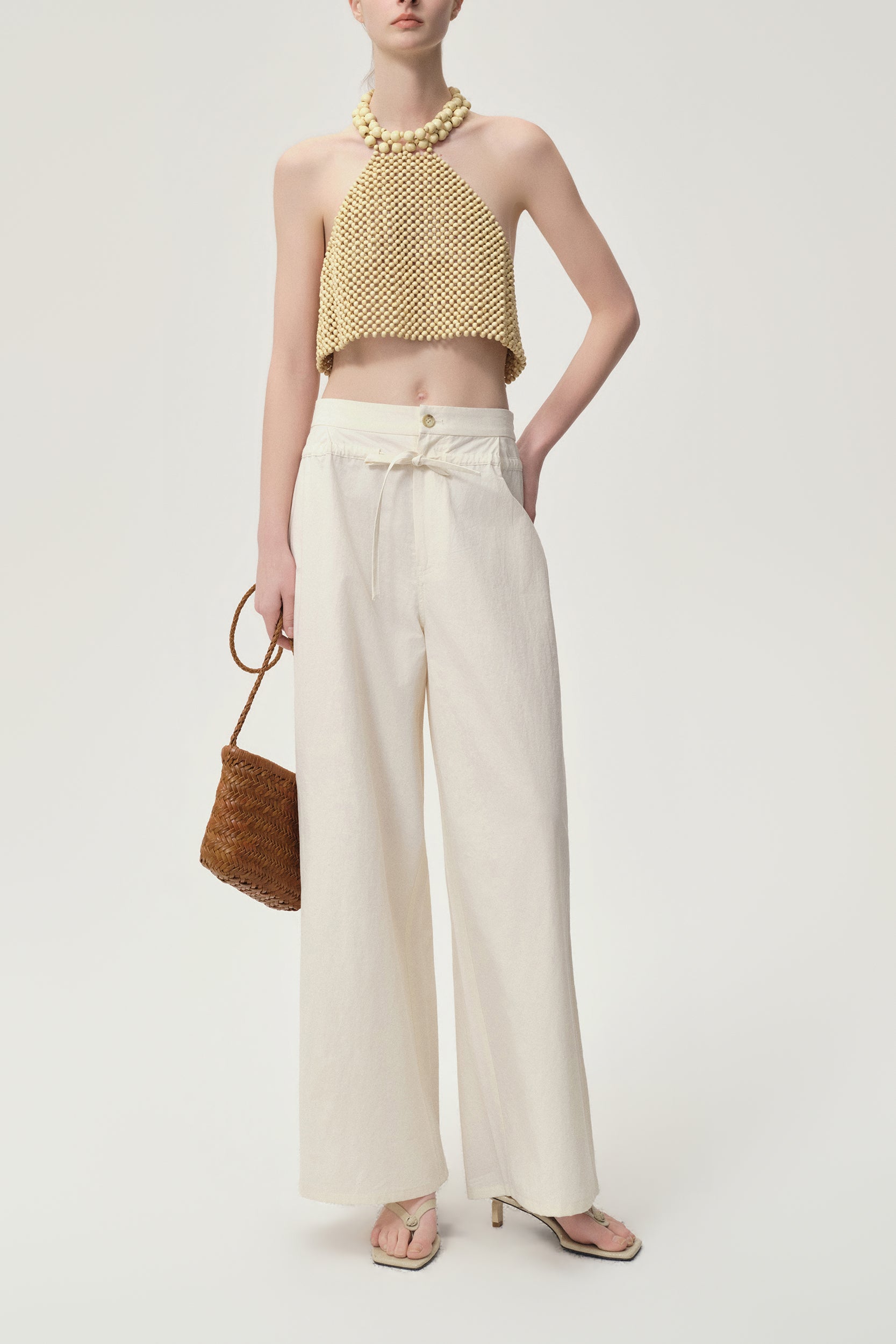 Ibiza Double Waist Trousers Ivory