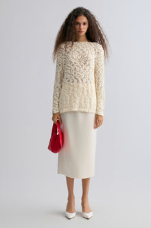 Textured Chunky-knit Sweater Cream