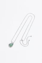 Moonstone silver egg necklace