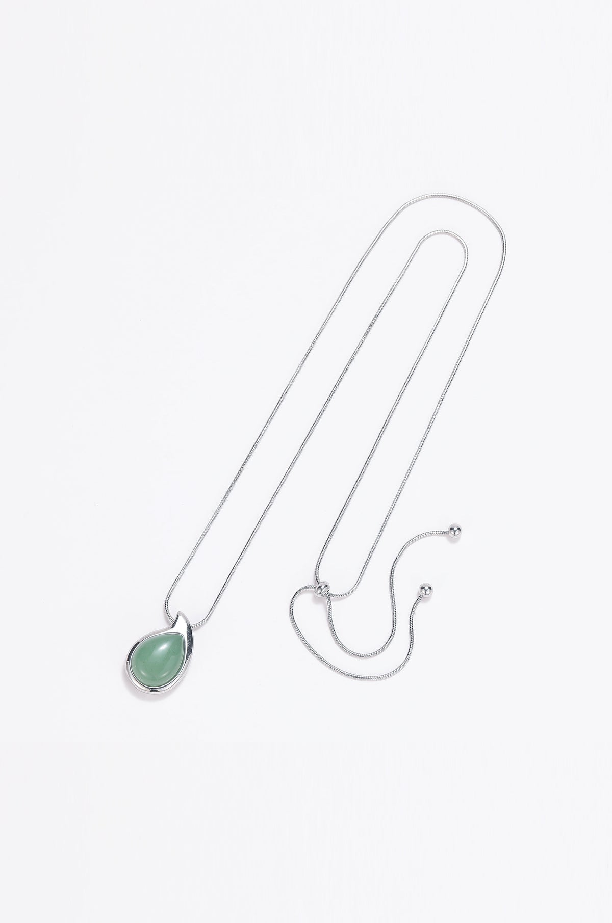 Moonstone silver egg necklace