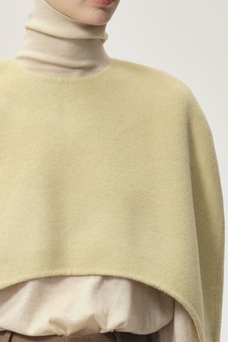 Opera Double-faced  Wool Cape Top Butter