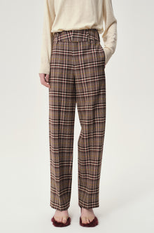 Check Wool Trousers Espresso