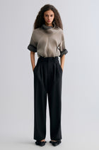 Relaxed Gabardine Trousers Black