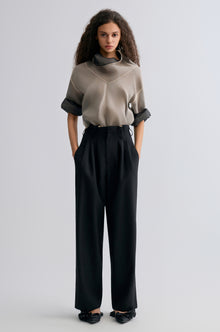 Relaxed Gabardine Trousers Black