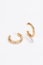 Swirl gold-pleated hoop earrings