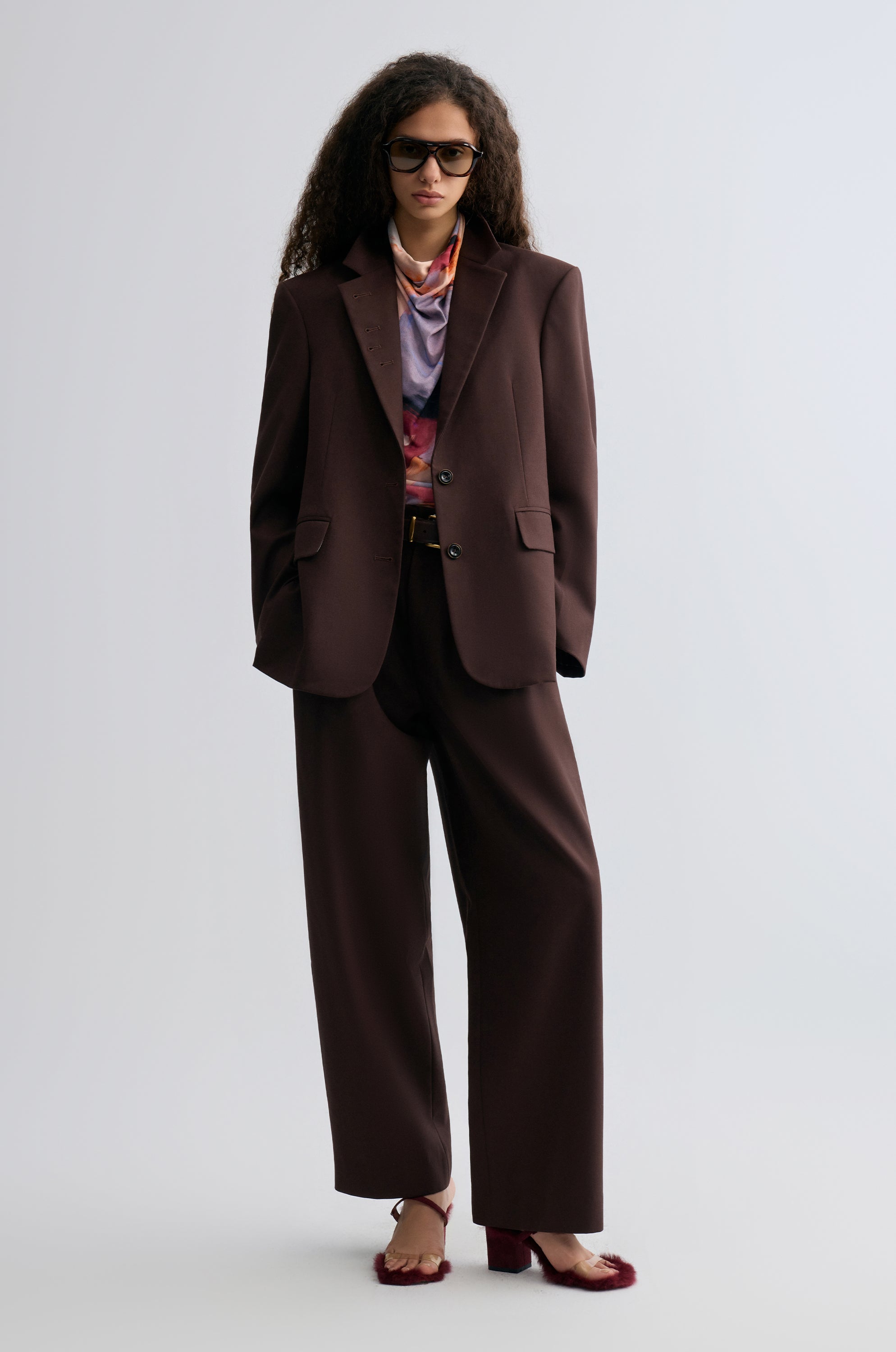 Boxy Single-Breasted Blazer Almandine
