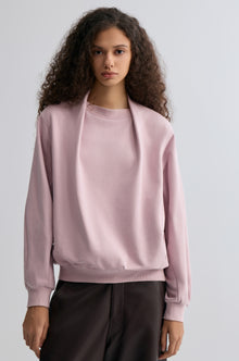 Cotton Panelled Sweater Lilac