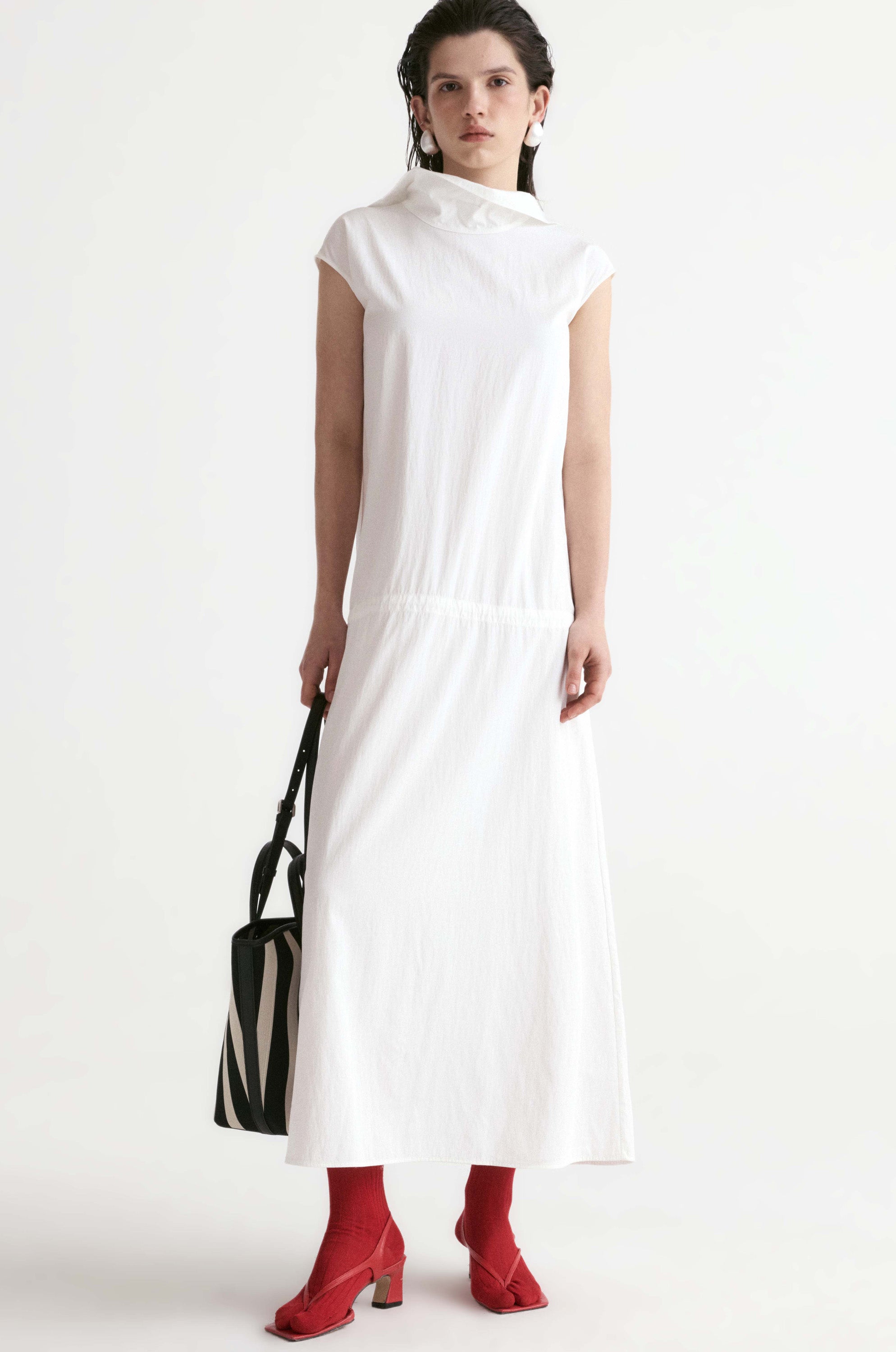 Amalfi Elasticated Dress-White