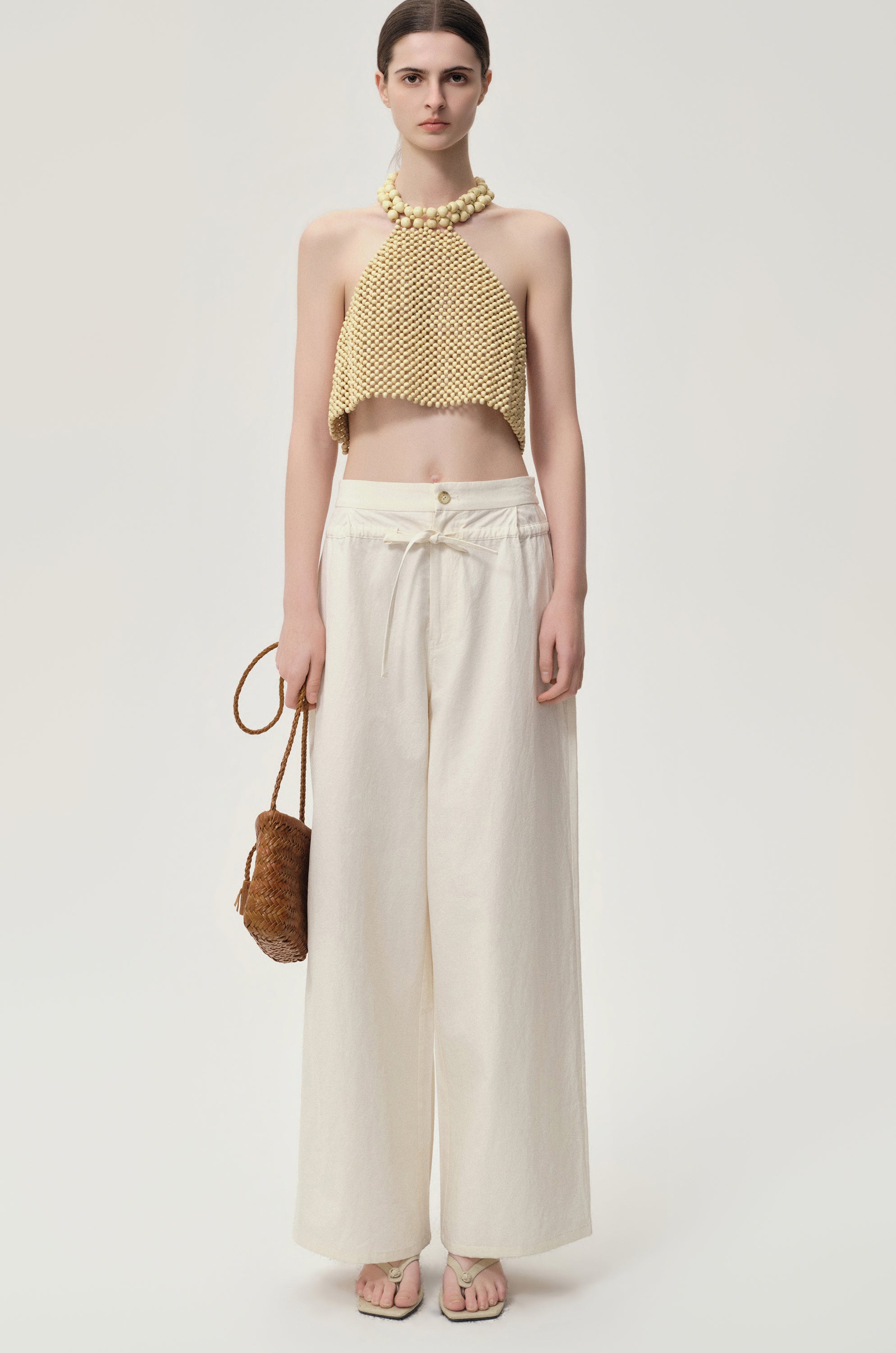 Ibiza Double Waist Trousers Ivory