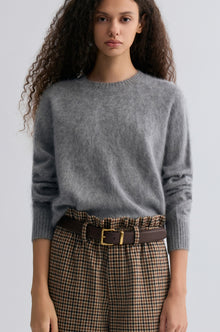 Buttery Boxy Brushed Wool Sweater Grey