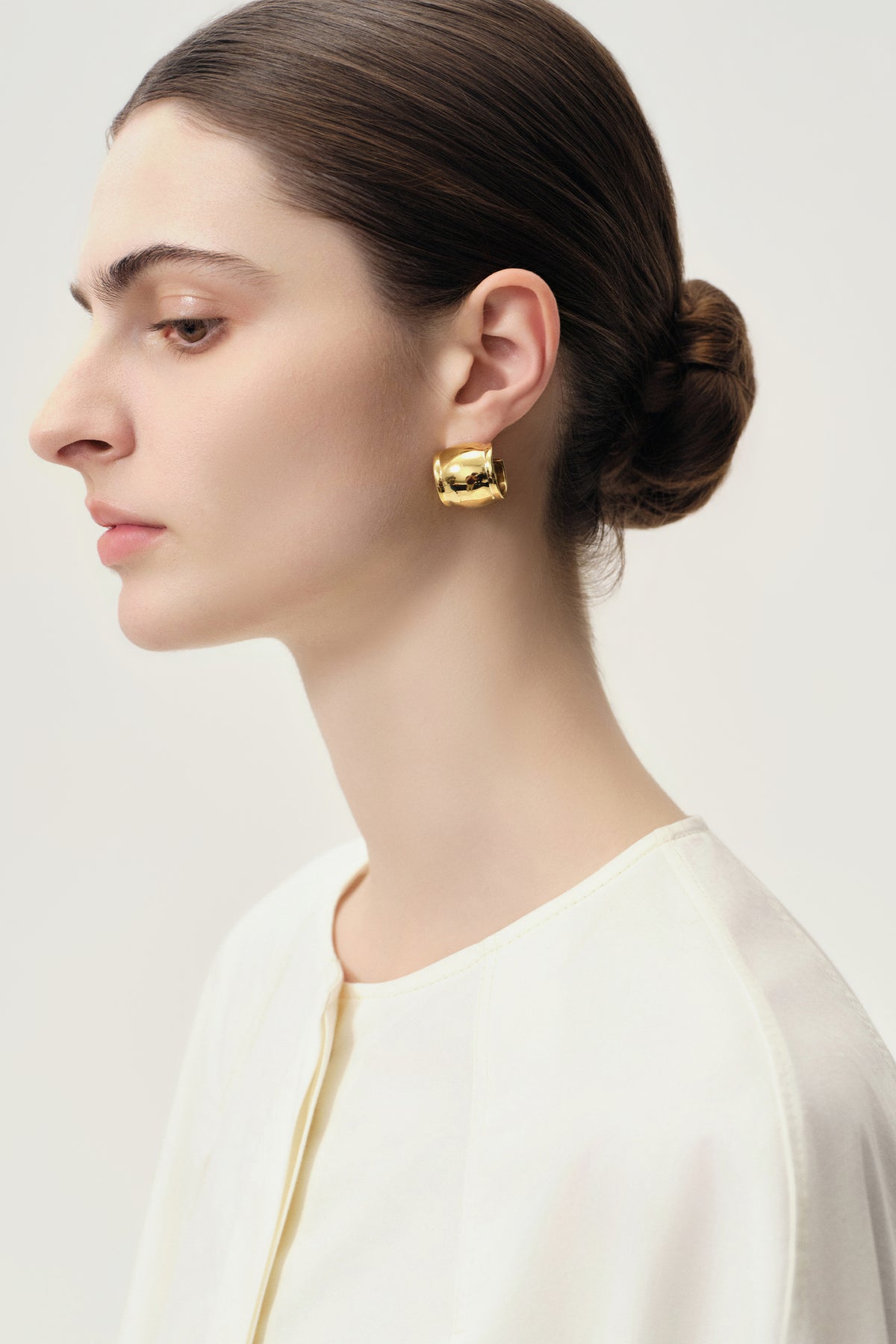 Wide hoop earrings