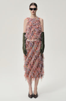 Julie Fringed Top Pink