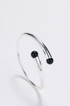Silver onyx wrap cuff bracelet