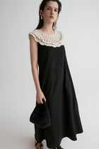 Majorelle Hand-Crochet Collar Dress