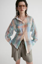 Amalfi Checked Sheer Oversize Shirt
