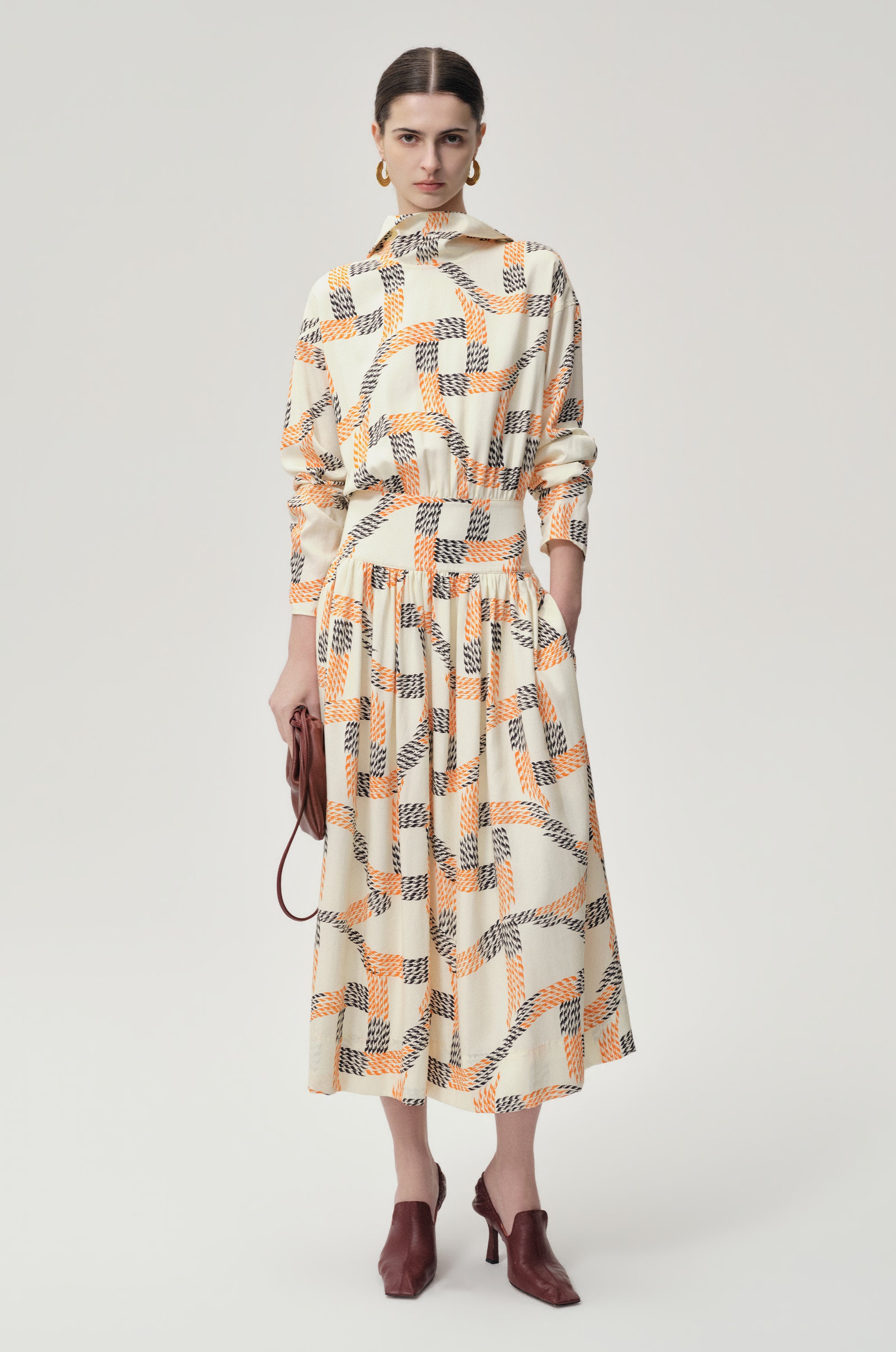 Printed Trompe-L'Ceil Dress Multi