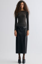 Sheen Velvet Mesh Top Steel Grey