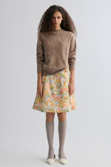 Buttery Boxy Brushed Wool Sweater Truffle Melange
